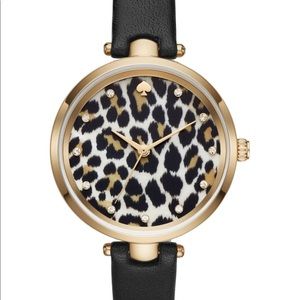 NEW Kate Spade Holland Leopard Leather Strap Watch
